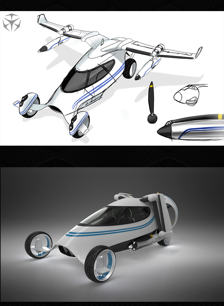 陸空飛行器概念車“犀?！?3D建模、設計流程與模型庫開發